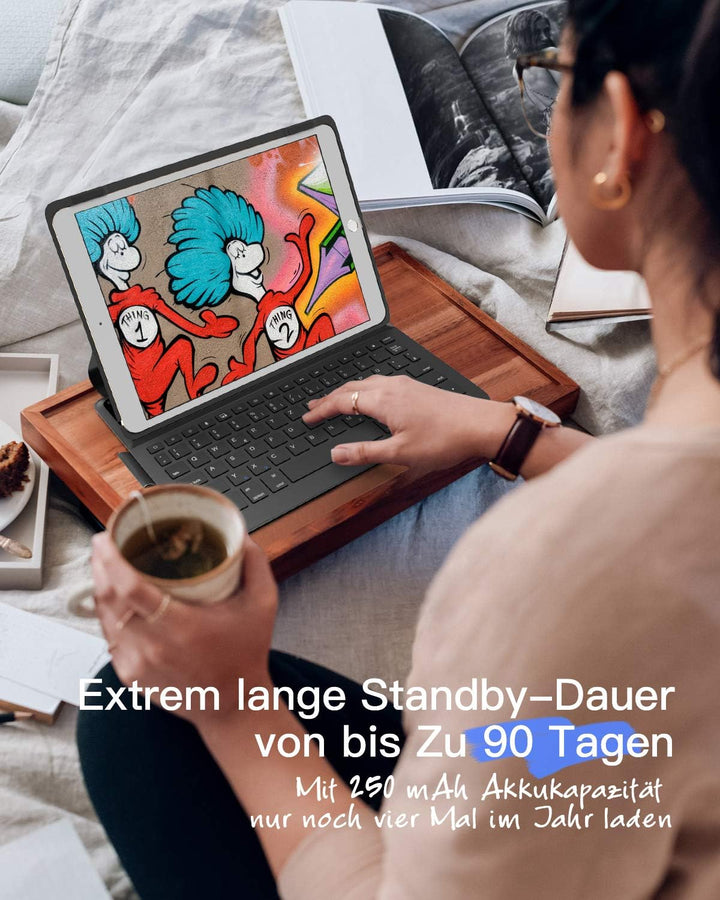 Inateck Ultraleichte Tastatur Hülle für iPad 2021(9th Gen)/iPad 2020(8th Gen)/iPad 2019(7th Gen) 10.