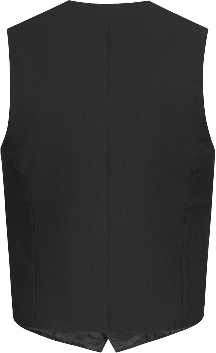 GREIFF Moderne Herren-Weste | 4 Knöpfe| 4 Taschen | Regular-Fit | Gefüttert | Farbe: Schwarz 42 Schw