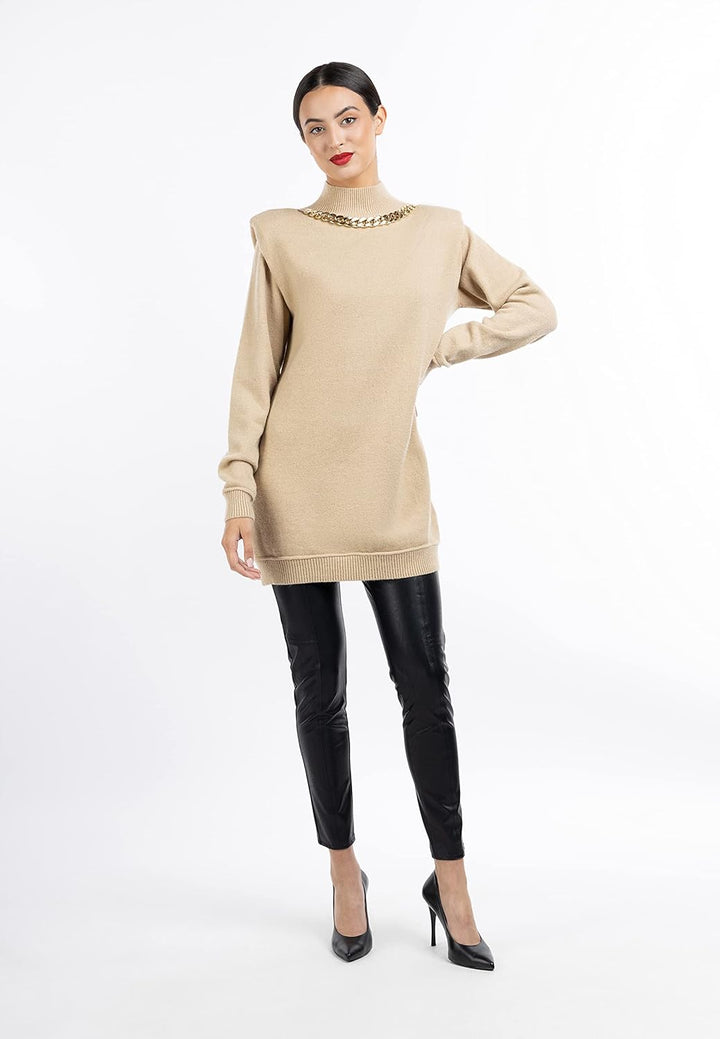 faina Damen Strickkleid tuxe M-L Beige, M-L Beige