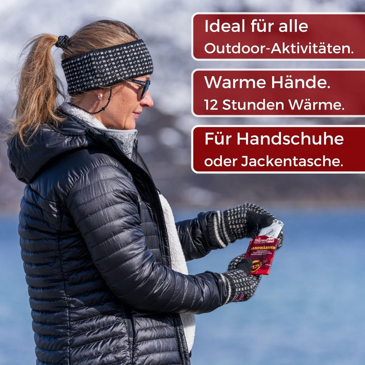 THERMOPAD Handwärmer – DAS ORIGINAL: 20 Paar Wärmepads für 12 Stunden Wärme I 50% weniger Plastik I