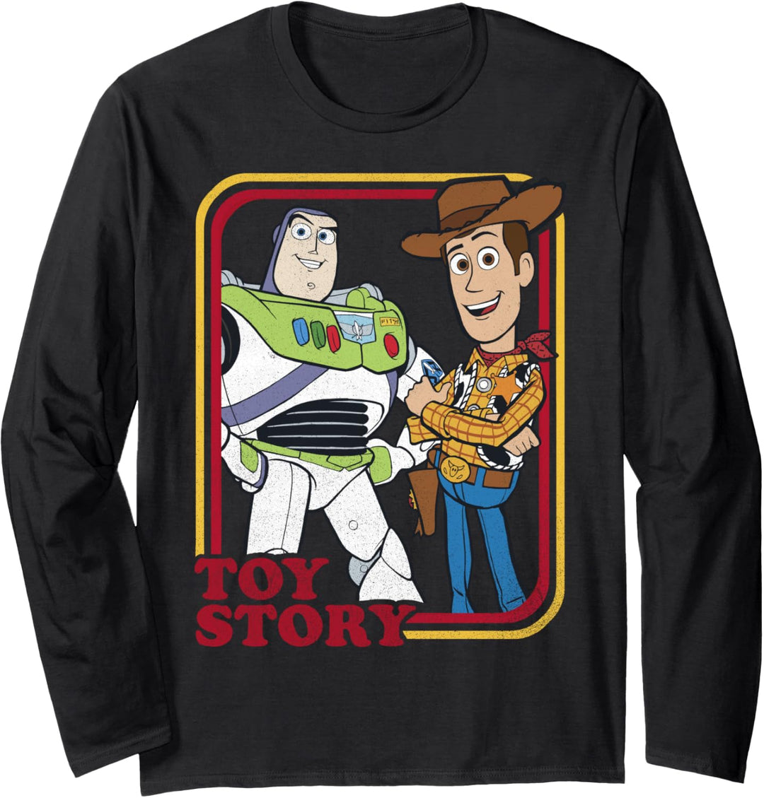 Disney Pixar Toy Story 4 Woody And Buzz Vintage Portrait Langarmshirt