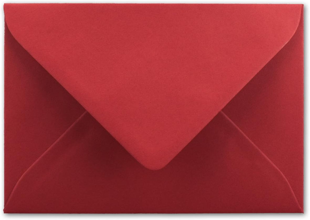 150x Briefumschläge B6-17,5 x 12,5 cm - Rosenrot - Nassklebung mit spitzer Klappe - 120 g/m² - Für H