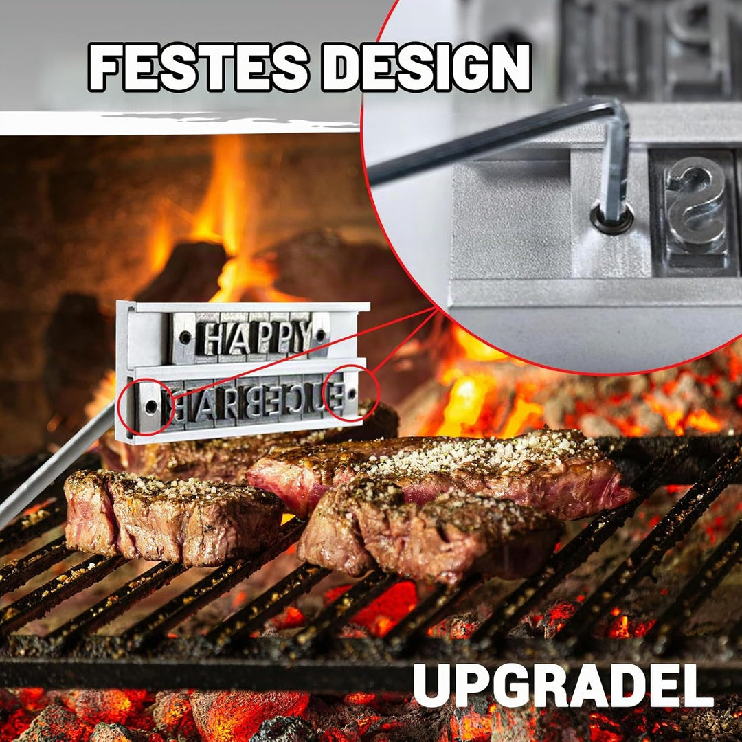 Brennstempel für Holz, Brandeisen für Holz mit Austauschbaren Buchstaben BBQ Grill Brandeisen Person