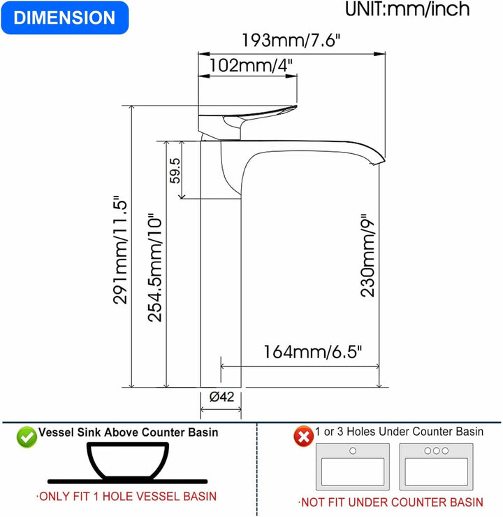 Bad Wasserhahn Weiss Wasserfall Badarmatur Hoch Waschtischarmatur Einhebel Mischbatterie aus Messing