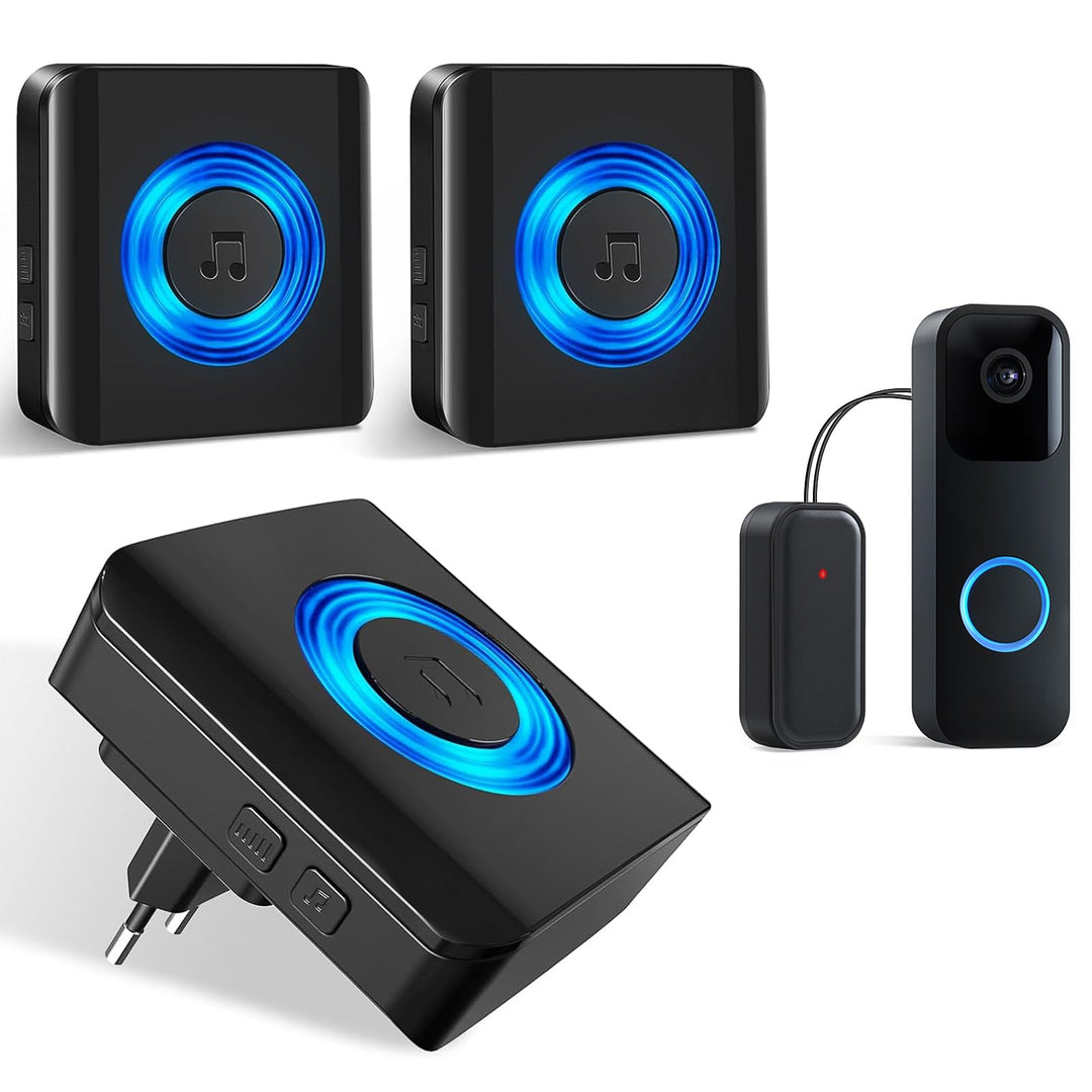 Satisure Türklingel Weiterleitung für Blink Videotürklingel, Funk Gong Erweiterung Set 58 Melodien &