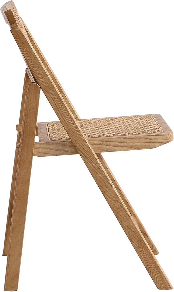 LIMHOME Neu | 2er Set Essstuhl Klappstuhl Holz/Rattanstuhl aus Holz und Wiener Geflecht Holzklappstu