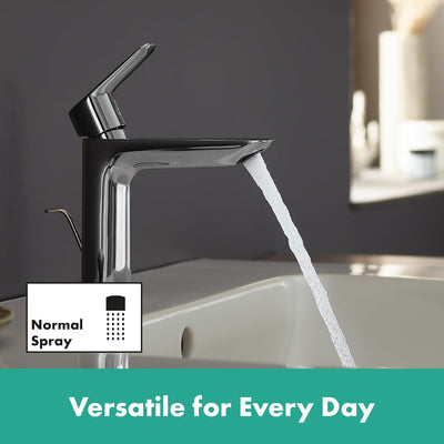 hansgrohe Waschtischarmatur Logis, Wasserhahn Bad mit Auslauf Höhe 110 mm, mit Zugstange, Badarmatur