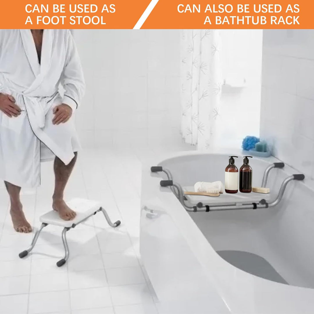 Badewannensitz,Badewannensitz Senioren, rutschfest Badewannenbretter,Ausziehbare 71-81.5 cm,150 KG T