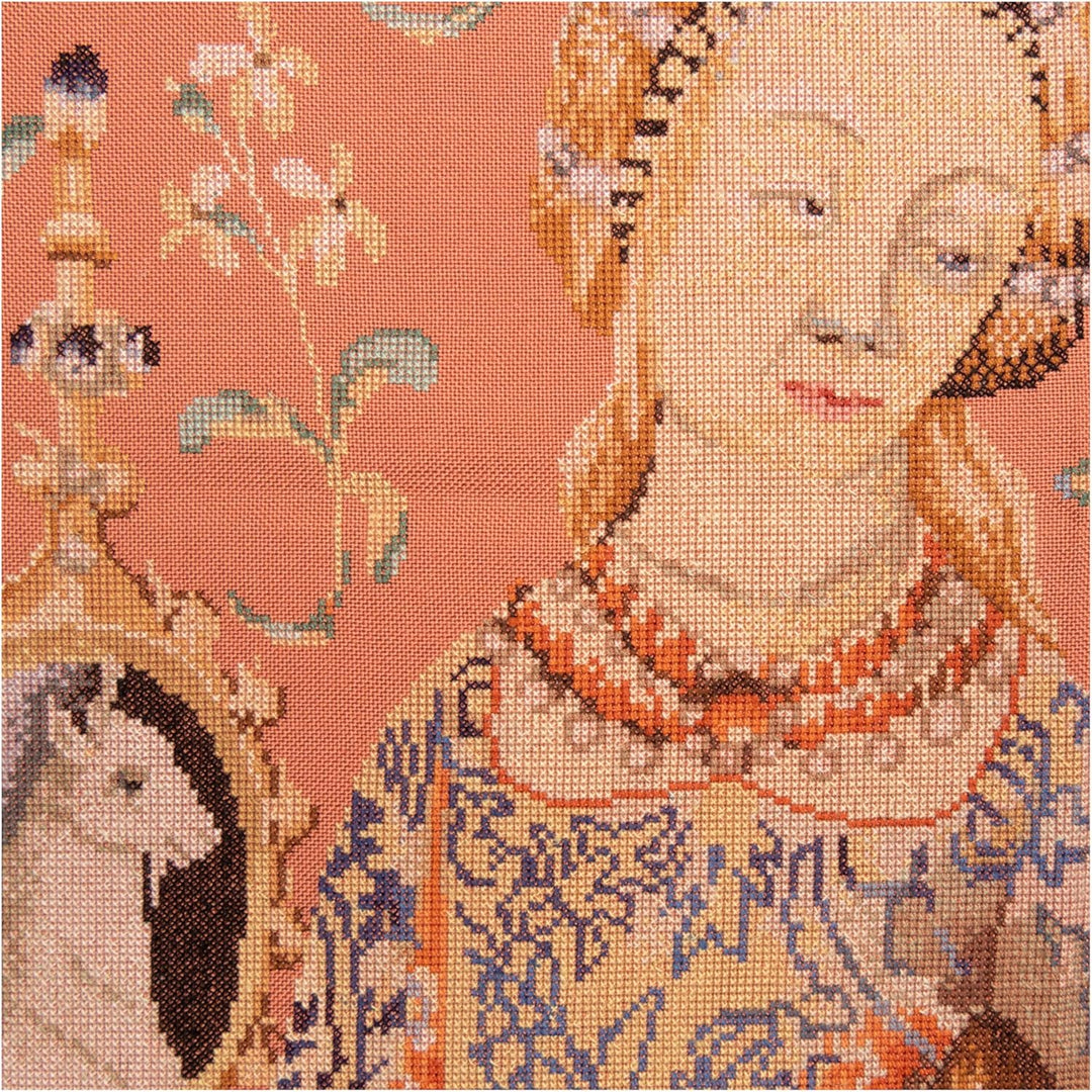 Thea Gouverneur - Kreuzstich-Set - Dame & Einhorn - Jobelan - 27 Count - Für Erwachsene - 2021, Dame