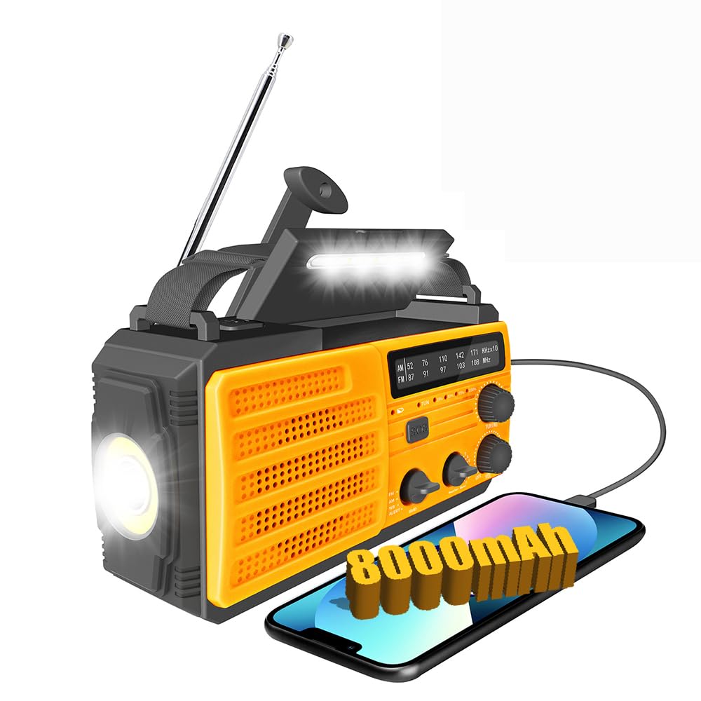 TKMARS Radio Notfall 8000mah Kurbelradio Fm/Am Solar Radio Kann Zwei Mobiltelefone Gleichzeitig Aufl