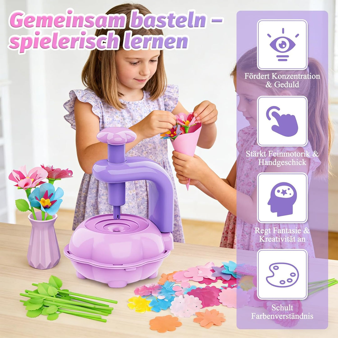 wittsyer DIY Blumen Bastelset Kinder ab 6 Jahre, Basteln Mädchen 5 6 7 8 Jahre, Blumen Basteln Kinde