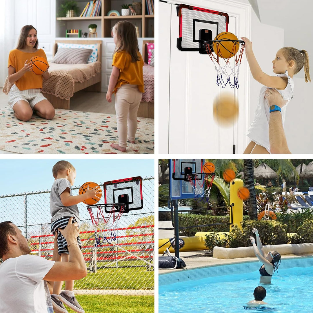 Mini Basketballkorb Indoor, Mini Basketballkorb Set für Kinder mit 2 Bällen und Punktefunktion, Bask