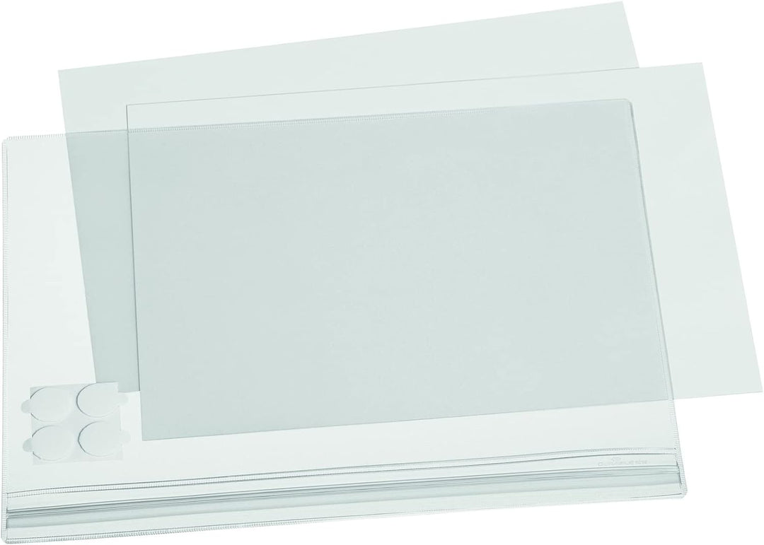 Durable 501619 Plakattasche wasserdicht A4 selbstklebend, Beutel à 5 Stück, transparent, A4 selbstkl