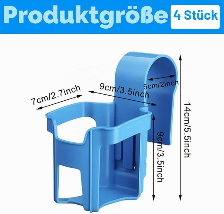 Pool Getränkehalter, 4 Kunststoff Getränkehalter Poolrand, Wasserbecher Hängehalter für Schwimmbecke