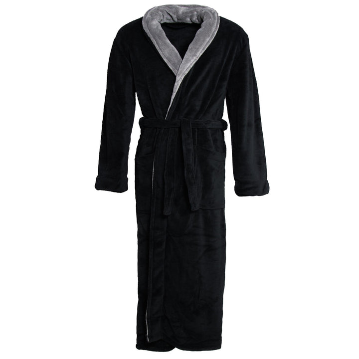 CelinaTex Nevada Bademantel Damen Herren XL schwarz anthrazit Mikrofaser Saunamantel Coral Fleece Mo
