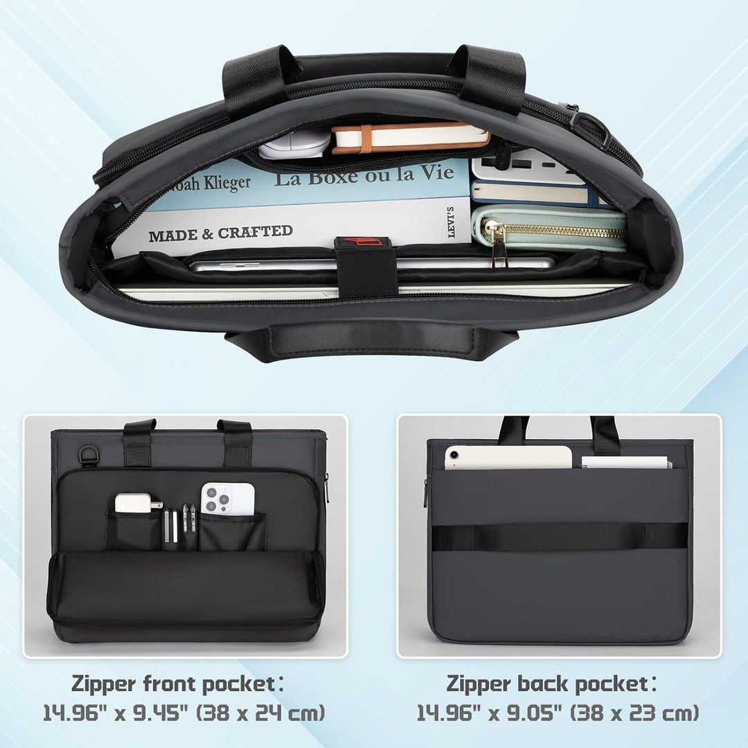 RAINYEAR Erweiterbare Laptop-Aktentasche für 15,6-Zoll-Messenger-Tasche | Wasserabweisende Laptoptas