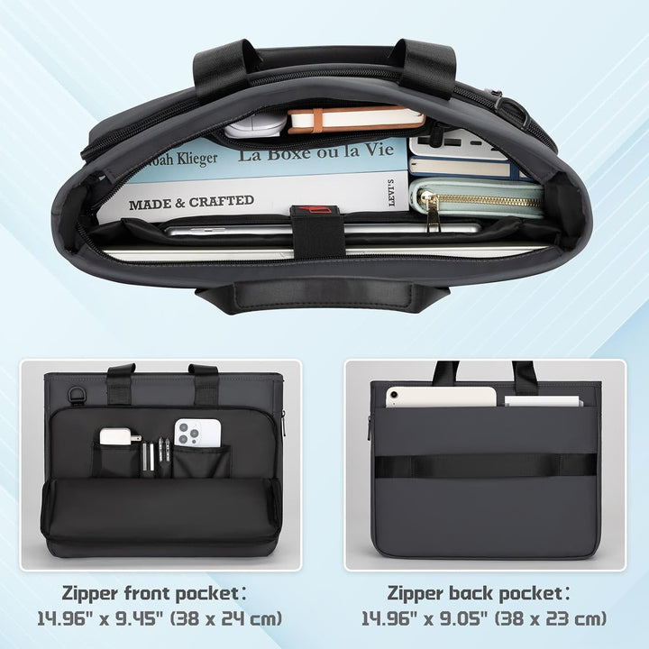 RAINYEAR Erweiterbare Laptop-Aktentasche für 15,6-Zoll-Messenger-Tasche | Wasserabweisende Laptoptas