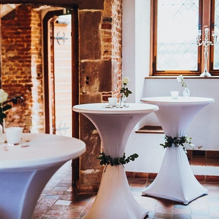 Pesonlook 6er-Set Stretch Stehtisch Husse für Bistrotisch Ø 80-85 cm Elegante,Verstärkung im Fussber