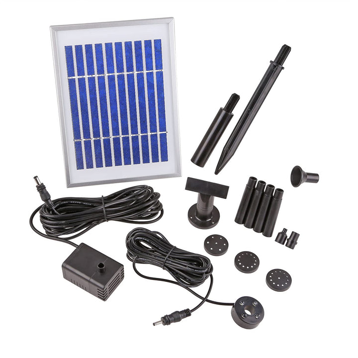 kleine Solarpumpe mit Akku LED Springbrunnen mini Pumpe für Miniteich Wasserspeier Frosch Solar Brun