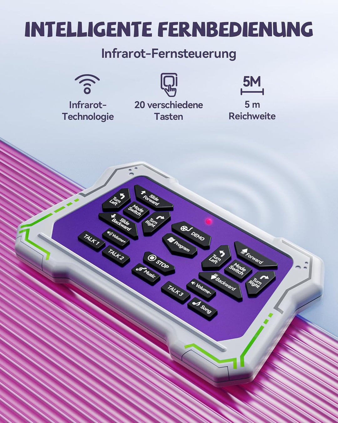 Ruko 6088 Tanzender Roboter für Kinder, App- & Fernbedienung, Gestensteuerung, Programmierbarer Lern