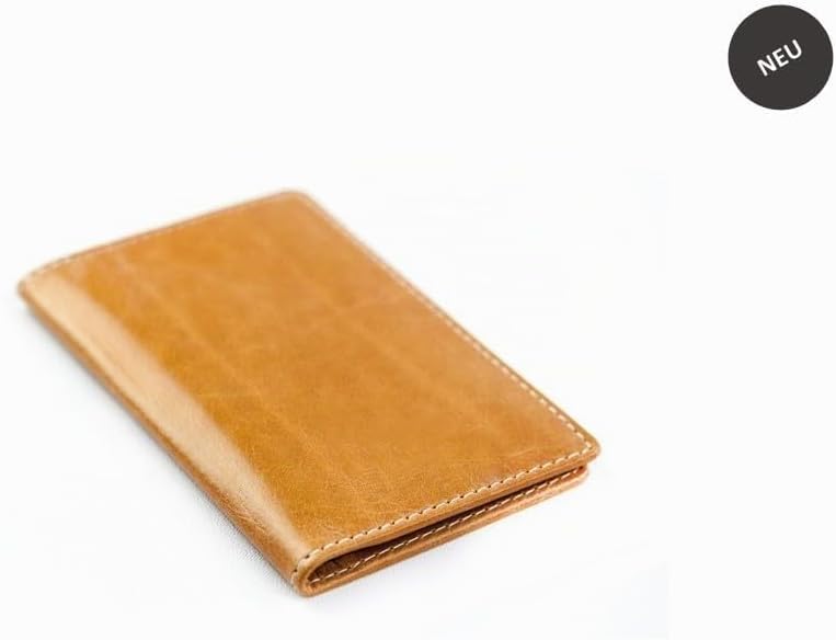 DELMON VARONE - Personalisierbares Visitenkartenetui aus Premium Vintage Anilin Leder braun, Elegant
