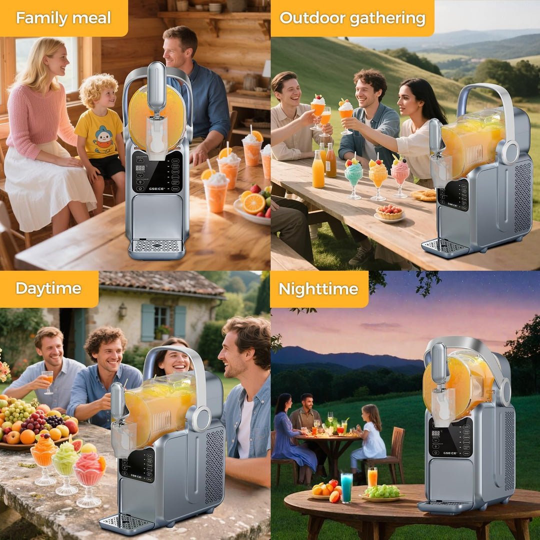 Slush Maschine, 3L, kein Eis nötig, Slush-Maker für Zuhause mit tragbarem Griff, Echtzeit-Temperatur