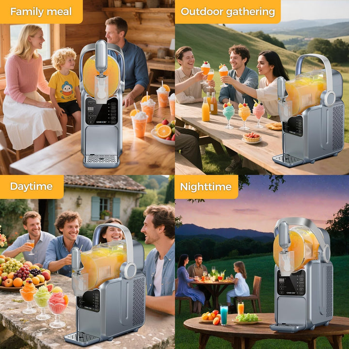 Slush Maschine, 3L, kein Eis nötig, Slush-Maker für Zuhause mit tragbarem Griff, Echtzeit-Temperatur