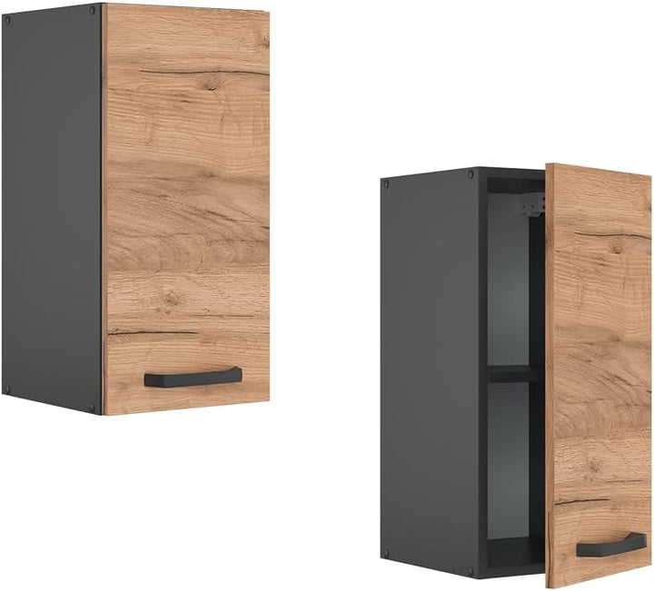 Vicco Hängeschrank R-Line, hängender Küchenschrank, Goldkraft Eiche/Anthrazit, 30 cm Goldkraft Eiche