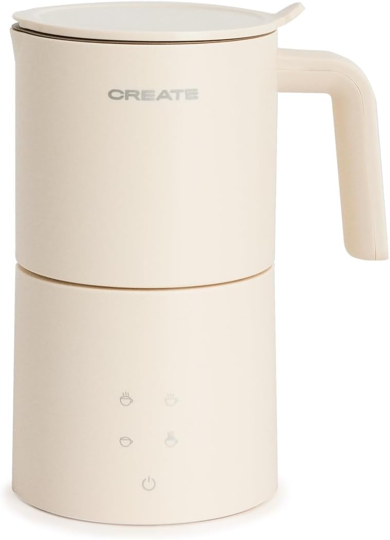 CREATE Milk Froher Studio Pro Elektrischer Milchaufschäumer, gebrochenes Weiss, spülmaschinenfest, T