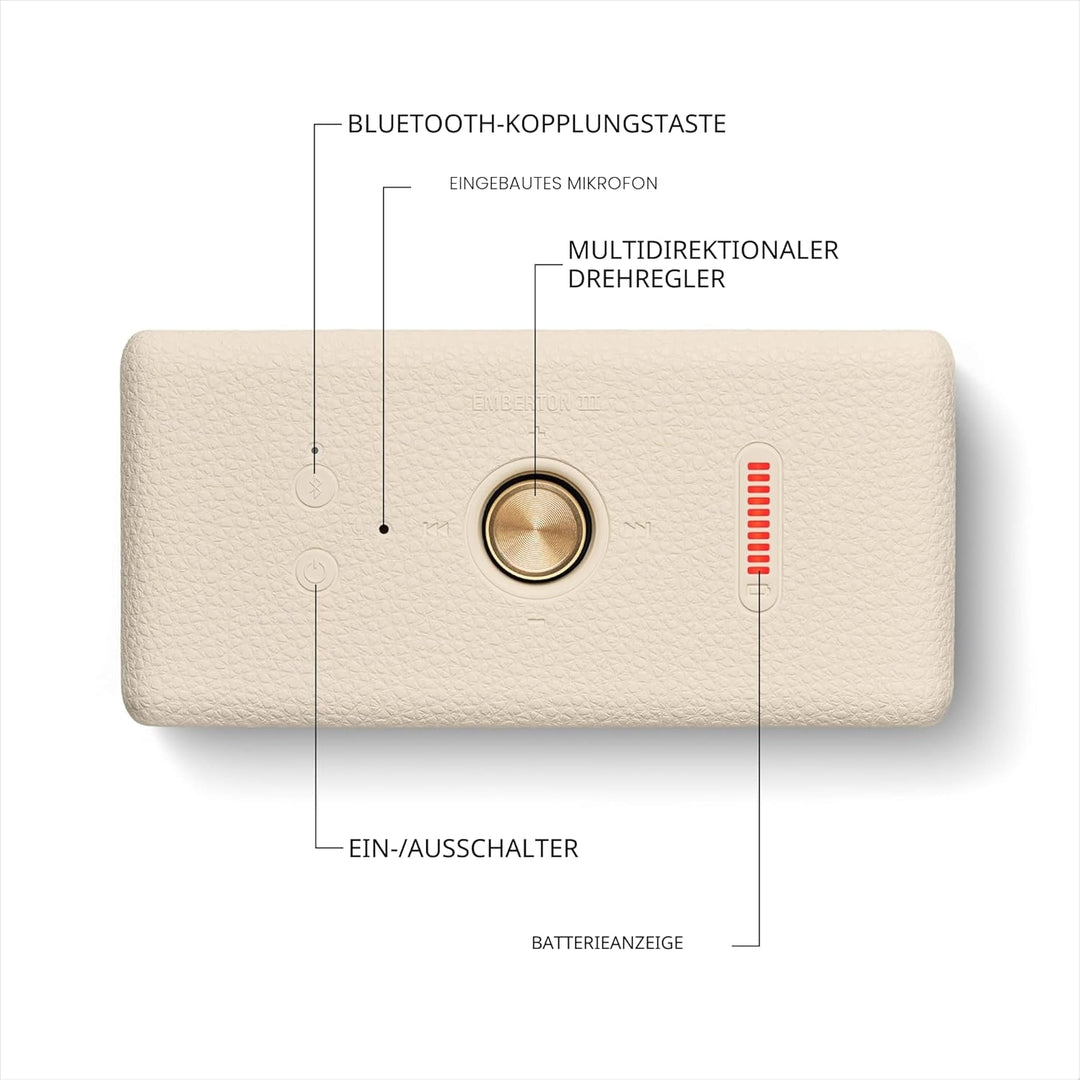 Marshall Emberton III tragbare Bluetooth Lautsprecher, kabellos, IP67 Staub und wasserfest, über 32