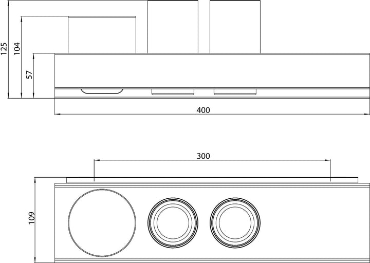EMCO Aura Relingsystem zur Wandmontage, Ablagefläche mit 2 Kristallgläsern, hochwertiger Glashalter