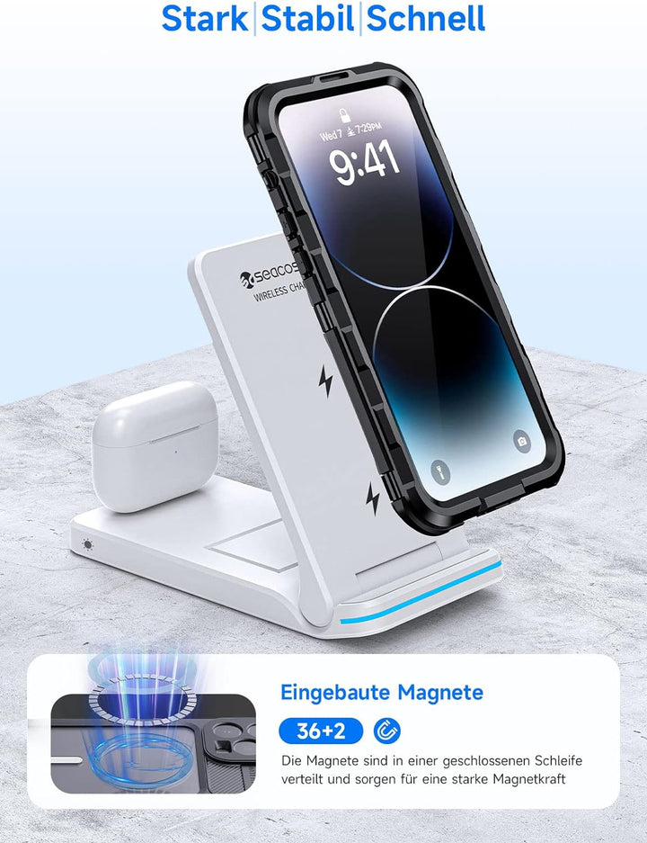 seacosmo für iPhone 14 Pro Hülle Wasserdicht [Kompatibel mit Magsafe] Metall Handyhülle iPhone 14 Pr