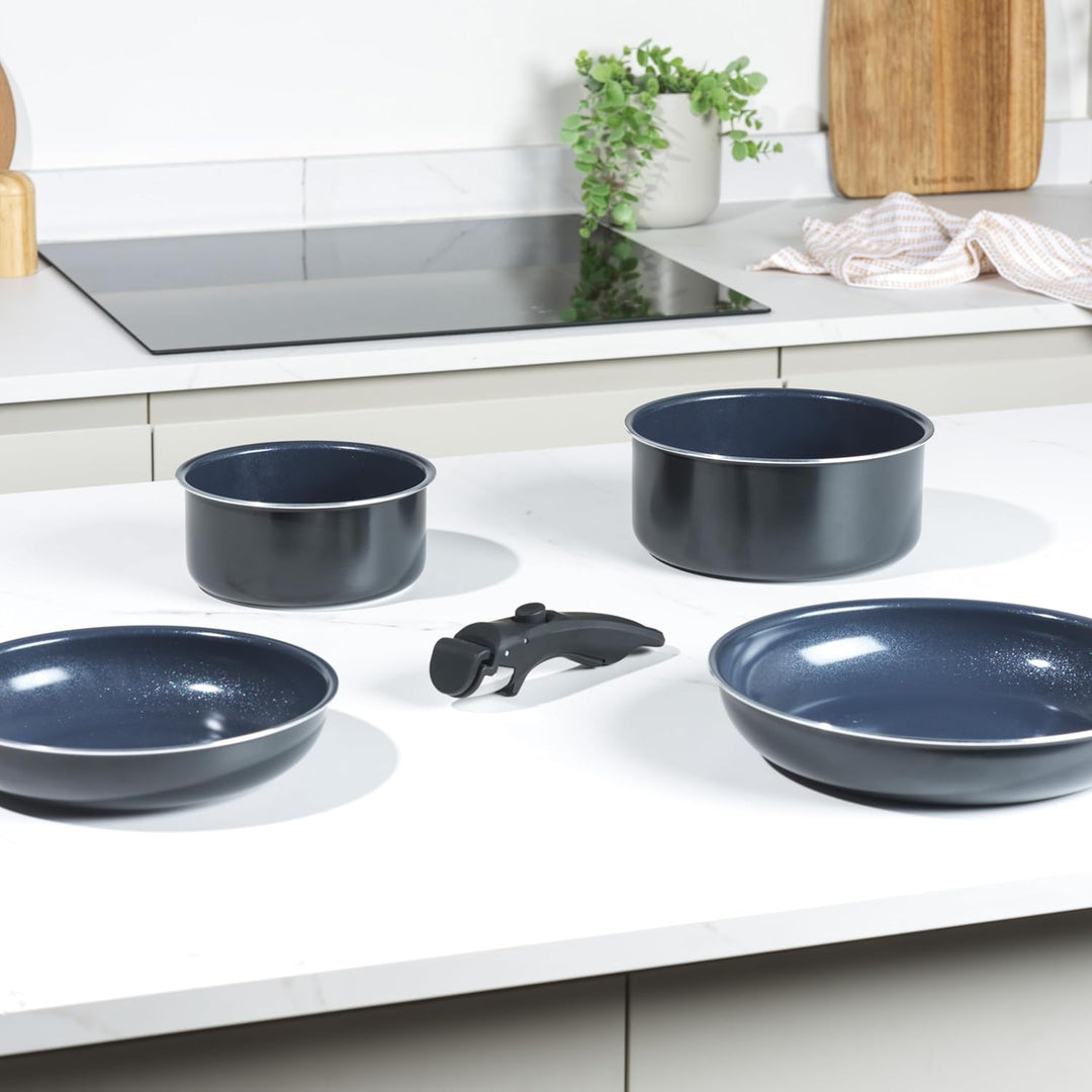 Russell Hobbs Kochtopf Set 5-teilig, Töpfe und Pfannen Kochgeschirr mit Keramikbeschichtung, Smart C