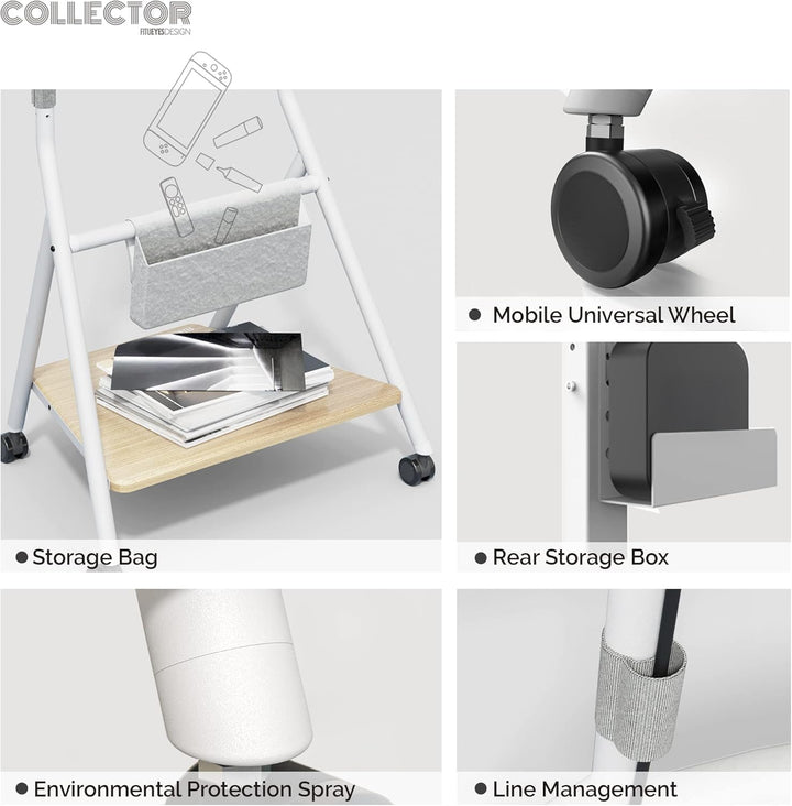 FITUEYES Design Mobiler TV Ständer Rollbar, TV Stand für 46 50 55 60 65 Zoll TV bis 40kg, Höhenverst