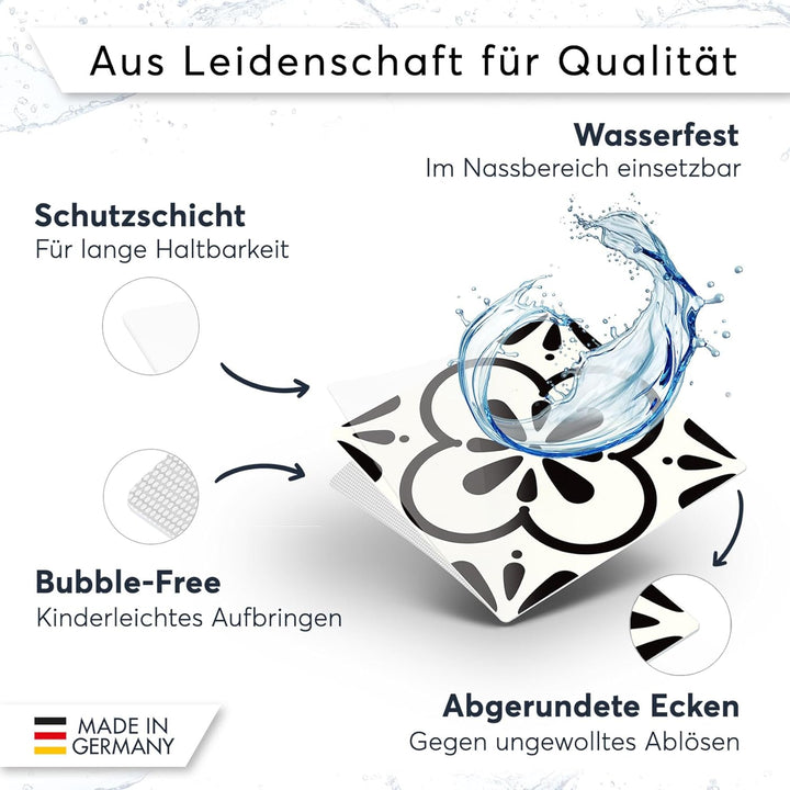 CREATISTO Klebefliesen Stickerfliesen Fliesenfolie - Hochwertige Aufkleber Sticker für Fliesen I Kle
