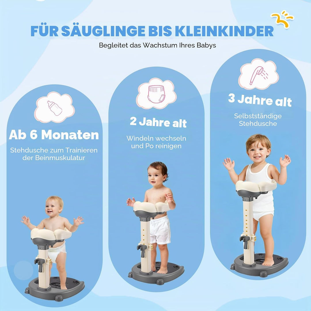 Baby Dusche Ständer, Höhenverstellung 40-57cm, Baby Shower Stand Support mit Anti-Rutsch Basis &amp; Rut