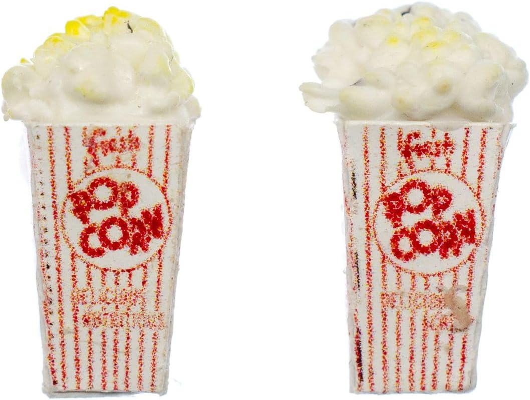 Miniblings Popcorn Ohrstecker Rund Stecker Mais Kino Polymer Clay Rot Weiss 15mm - Handmade Modeschm
