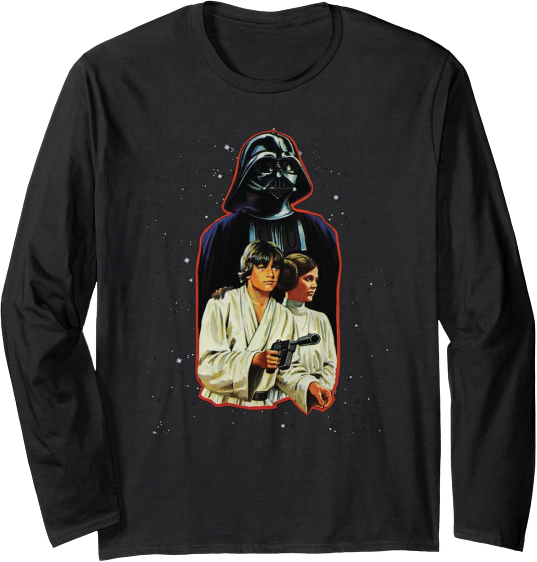 Star Wars Classic Luke Leia Darth Vader Illustration Langarmshirt