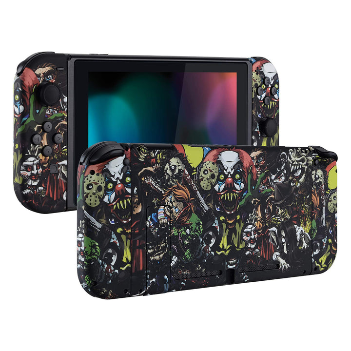 eXtremeRate Hülle Case für Nintendo Switch Joycon/Konsole, Rückgehäuse&Kickstand für Switch Console,
