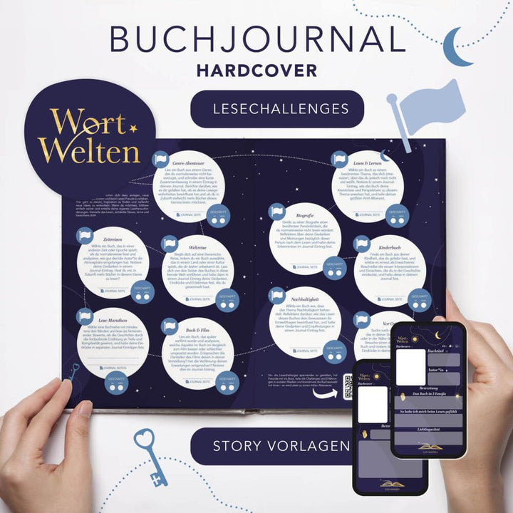 Wort Welten: Buchjournal XXL - Lesetagebuch & Buchjournal für 100 Bücher | Buchtagebuch für Blogger