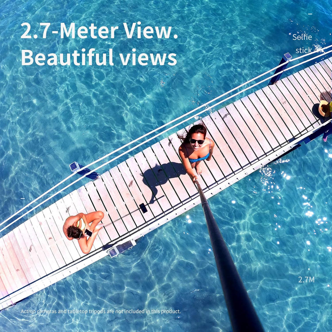 REYGEAK 270 cm Ultra langer Selfie-Stick (verbesserte 2,7 Meter) Kohlefaser Handheld ausziehbar Stan