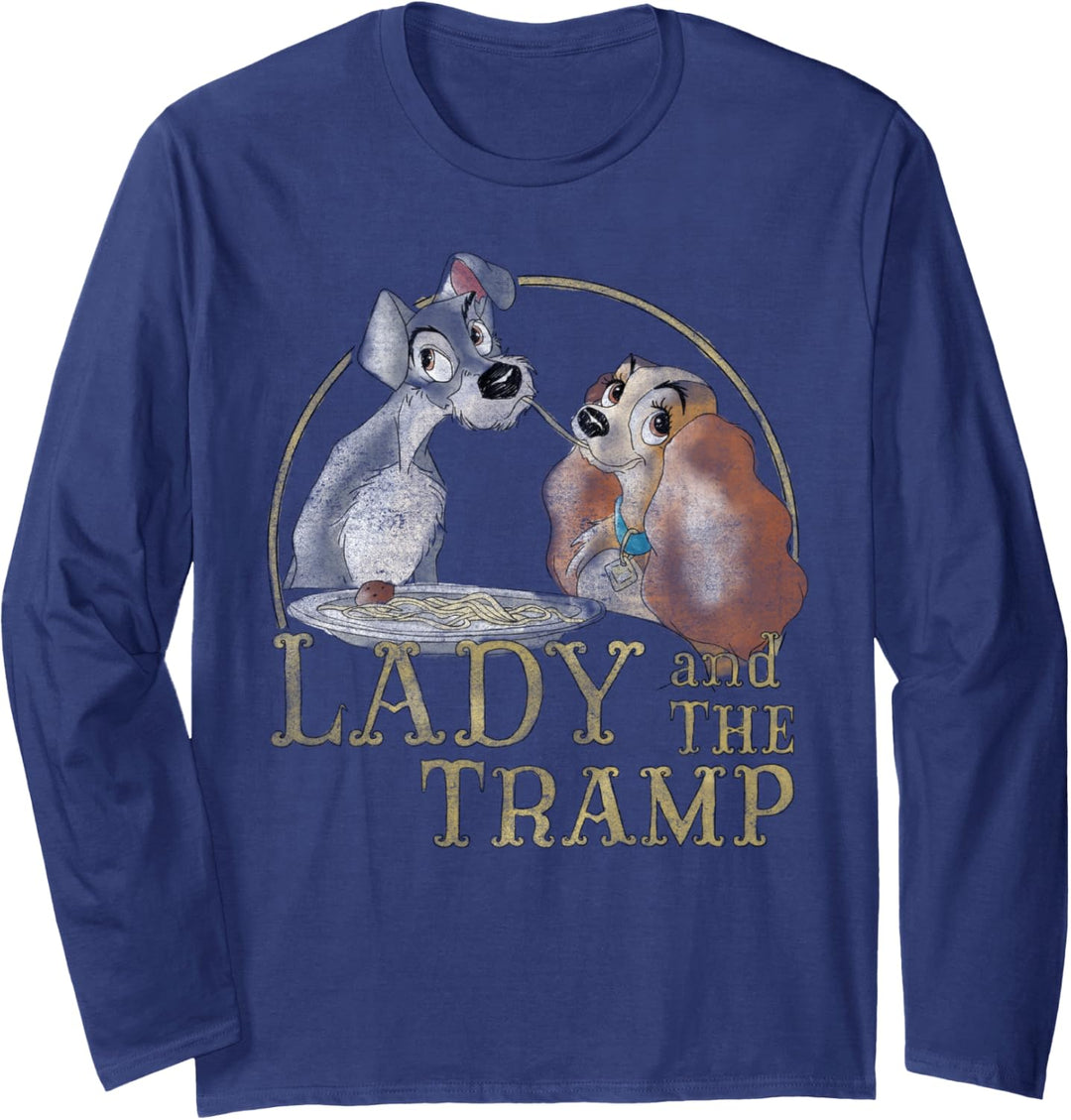 Disney Lady And The Tramp Simple Logo Portrait Langarmshirt