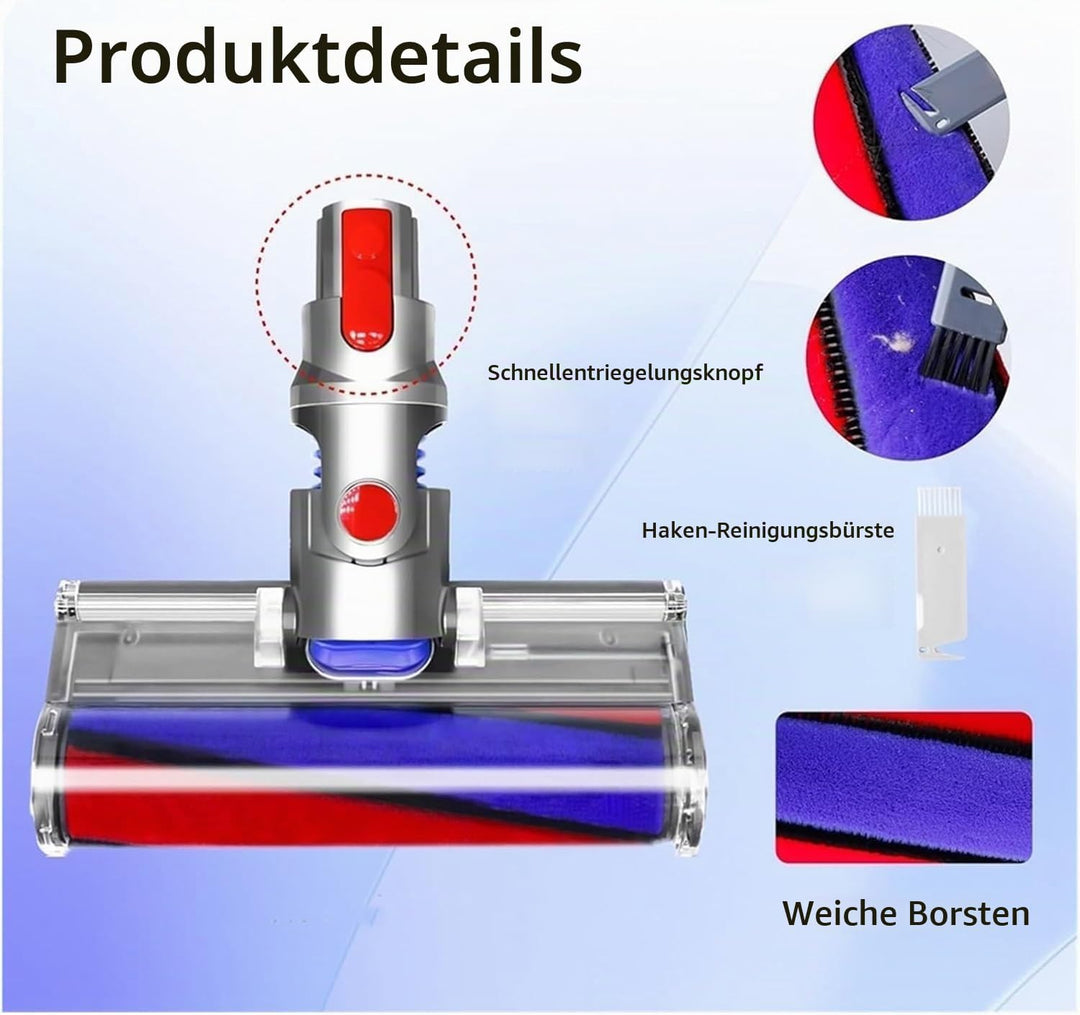 Softwalze Bodendüse für Dyson V7 V8 V10 V11 V15 Staubsauger, Elektrischer Soft Roller Bürste Aufsatz
