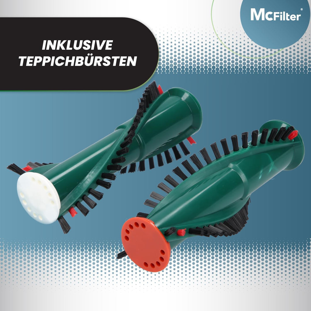 McFilter | 20 Staubsaugerbeutel + Aktivfiltersystem + 2x Aktivkohlefilter + Bürsten EB350/351 + 2x D