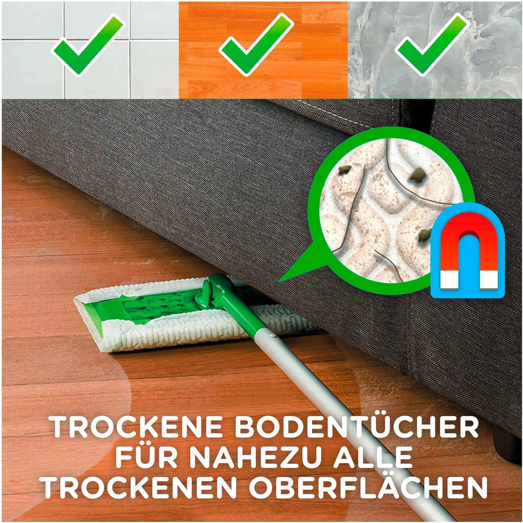 Swiffer Bodenwischer Starterkit, Bodenwischer trockene + feuchte Bodentücher, schnelle & einfache Bo