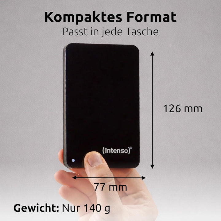 Intenso 6023560 1TB Memory Drive USB 3.0 2.5' External Hard Drive 1 TB (USB 3.0) mit Tasche schwarz