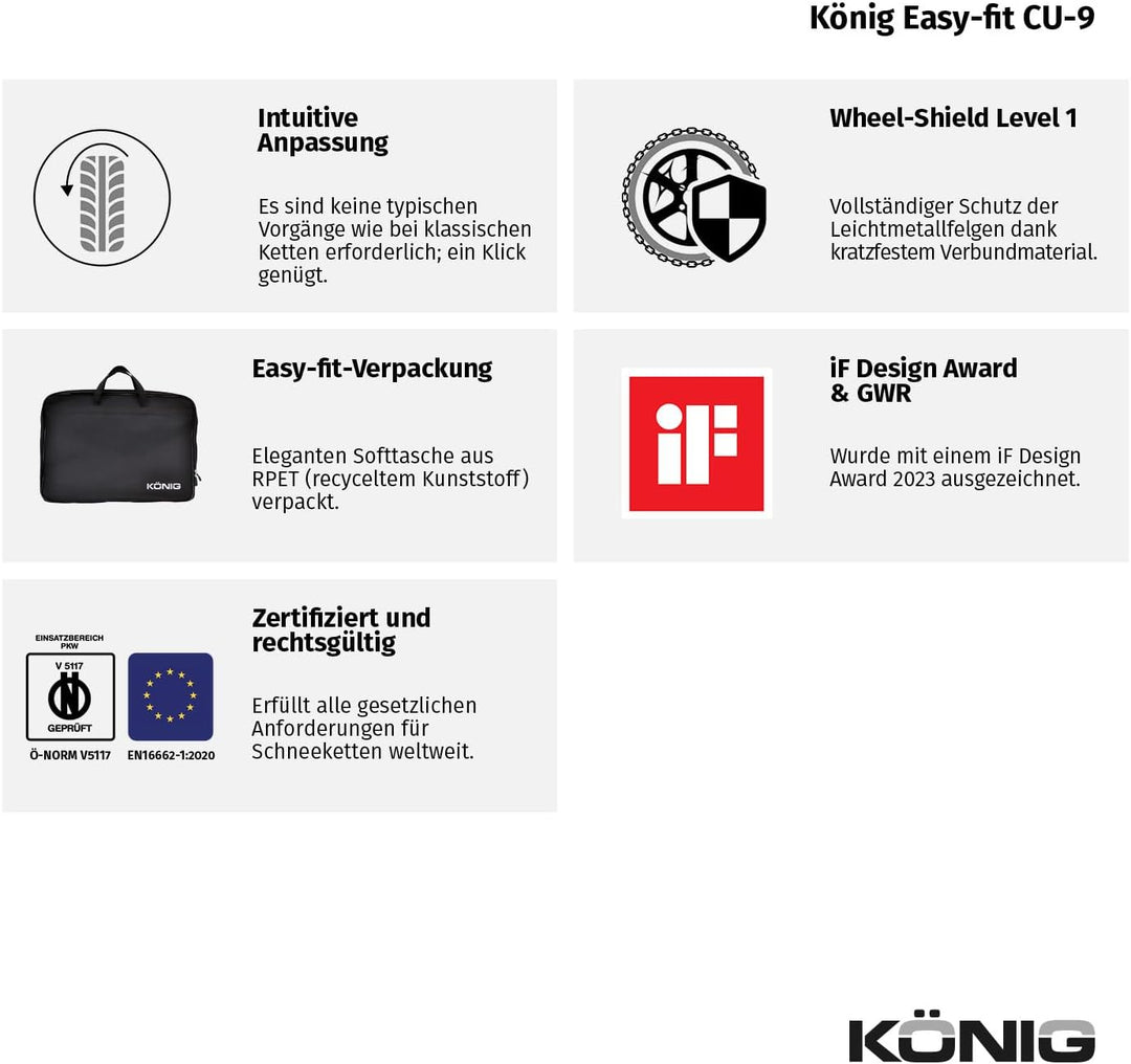 KÖNIG Easy-Fit CU-9 090 - Schneeketten, CU-9 090