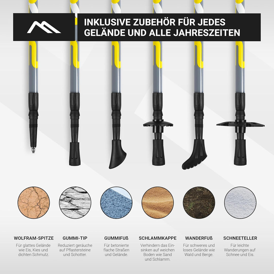 Nordic Walking Stöcke Premium - hochwertige Qualität - Superleicht - auswählbar mit Tragetasche - Wa