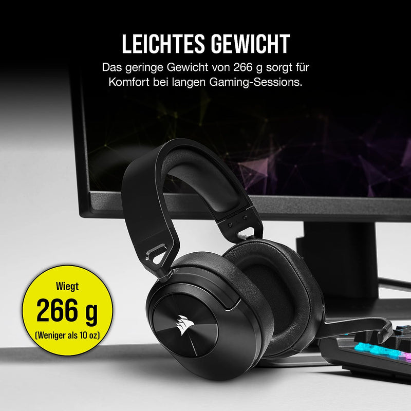 CORSAIR HS55 WIRELESS CORE Leichtes Gaming Headset - Omnidirektionales Mikrofon - Neodym-Treiber - B