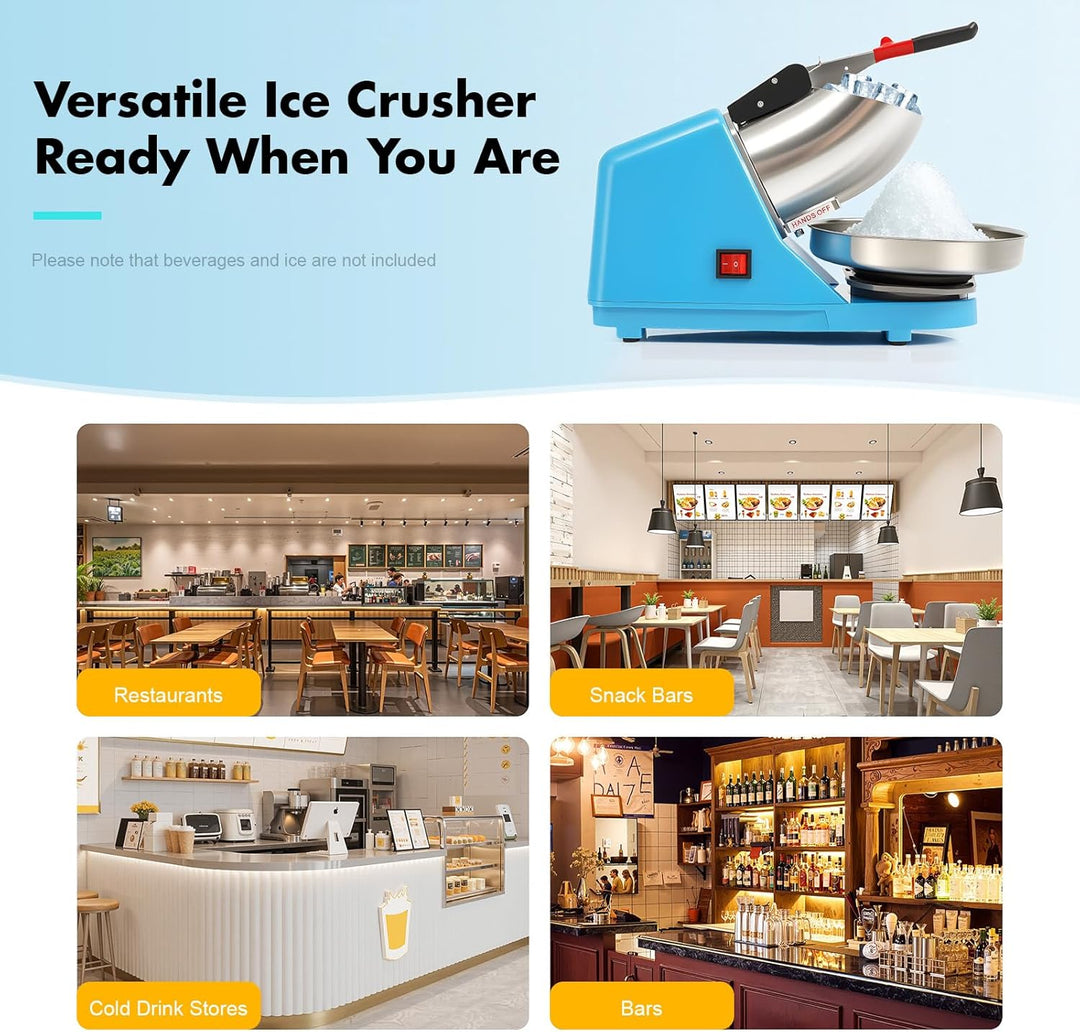 Elektrischer Ice Crusher, Edelstahl Eiszerkleinerer Crusheisbereiter, Kapazität von zerstossenem Eis